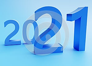 Nuovo blu colori. numero 2021 