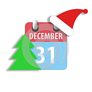 new year concept. december 31st. Day 31of month, Simple calendar icon on white background. Planning. Time management. Set of