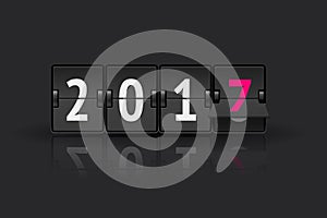 New Year concept. Flip clock changing to 2017