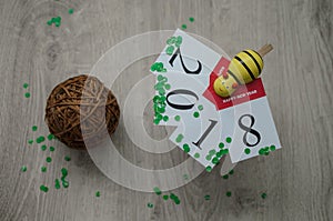 New Year 2018 concepts on blackboard photo