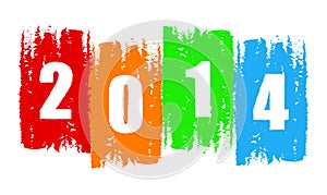 New year 2014 in drawn colorful banner