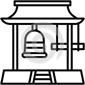 New Year Eve Bell icon, Japanese New Year related vector