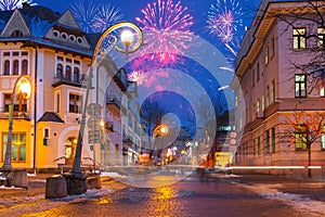 New Year firework display in Zakopane