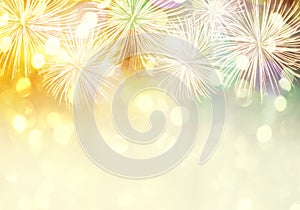 New year fireworks background and have copy space.