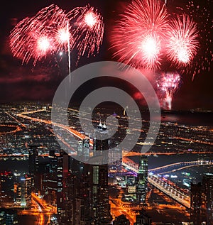 New Year fireworks display in Dubai, UAE