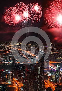 New Year fireworks display in Dubai, UAE