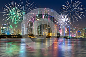 New Year fireworks display in Dubai, UAE