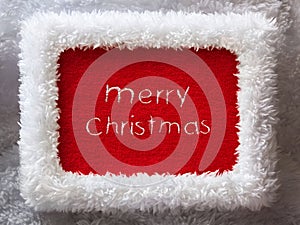 New Year frame with embroidered Merry Christmas