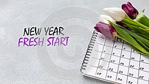 New year fresh start, inspirational quote for new years resolutions.