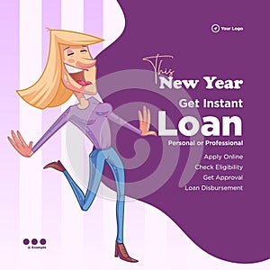 New year get instant loan banner design