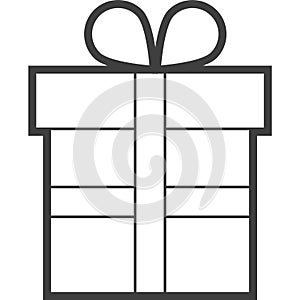 New Year Giftbox Line Icon