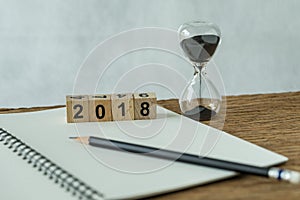 new year 2018 goals, target or checklist concept as number 2018
