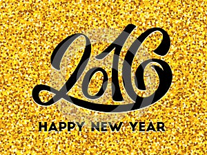 New Year 2016 gold glittering