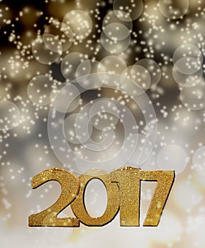 New year golden 2017