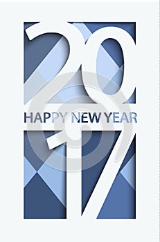 New 2017 year greeting card, vector.