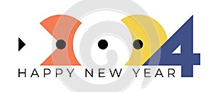 New year greetings with 2024 from geometric elements