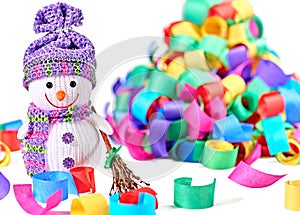 New Year 2016. Happy Snowman, party decoration