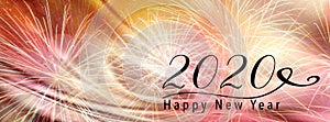 New Year Holiday 2020 panoramic background banner