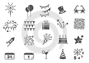 New Year icon set