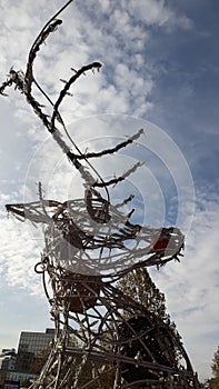 New year irvas light construction, mother irvas and child near shoping mall Usce, New Belgrade