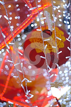 New year lights, holiday decoration, christmas