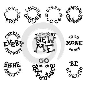 New Year Promises and Wishes Lettering