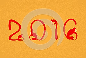 New Year Monkey Number Sign Asian Horoscope