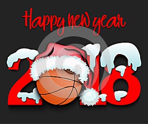 New Year numbers 2018 and basketball