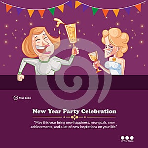 New year party celebration banner design