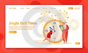 New Year party concept for web design, banner, mobile app, landing page.