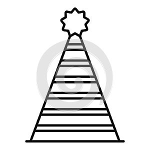 New year party cone icon outline vector. Cone star revelry