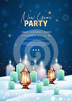 New Year party poster template