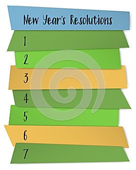 New Year Resolutions sticky notes vector template.