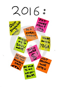 New year resolutions 2016, personal life goals, to do list, overambition photo