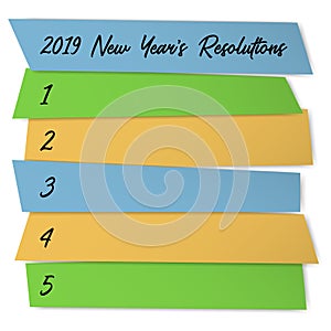 New Year Resolutions sticky notes vector template.