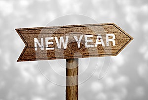 New Year Road Sign