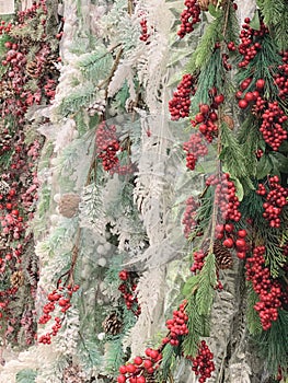 New Year`s background, decor. Garland for the Christmas tree.