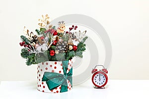 New Year`s bouquet on a white background