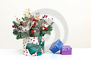 New Year\'s bouquet on a white background