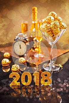 2018 New Year`s celebration concept