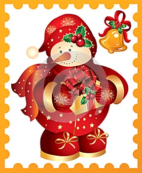 New Year's, christmas symbol . Postmark photo