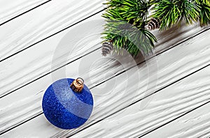 New Year`s Christmas tree toys  Christmas background