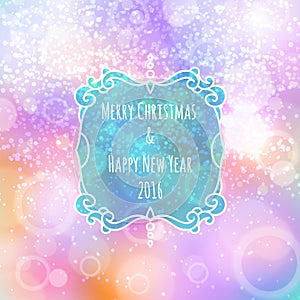 New Year's color shining background with a Christmas inscription