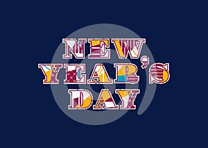 New Year`s Day Concept Word Art Illustration