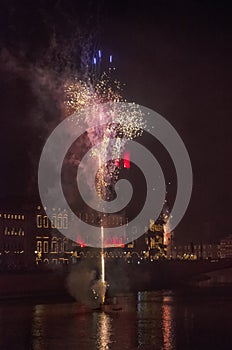 The New Year`s Eve celebrations in Pisa