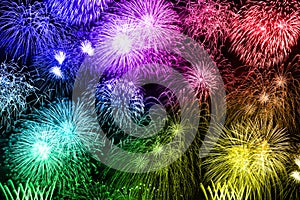 New Year`s Eve fireworks colorful background years year firework