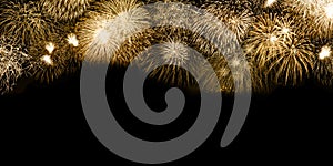 New Year`s Eve fireworks gold golden background copyspace copy s