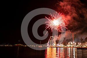 New Year's Eve fireworks over the embankment of Tivat.