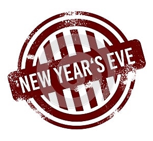New Year's Eve - red round grunge button, stamp