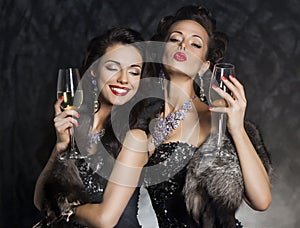 New Year's Eve - women with wine glasses